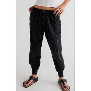 FP One Betty Quilted Pants/Joggers in Black
